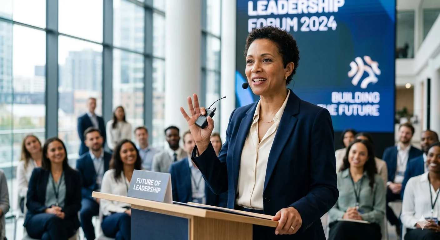 Charla Echohawk: Inspiring Leadership Insights showing a confident leader engaging with people in a professional setting