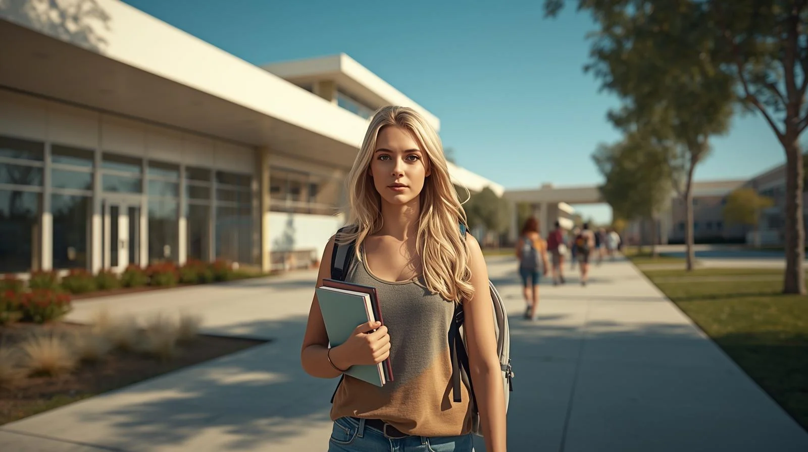 Student walking outdoors near campus setting representing Elaina Pan Monta Vista High School search curiosity context.
