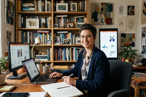 Naira Kuzmich MFA Powerful Insights You Must Know highlighting a creative professional working in an artistic studio environment