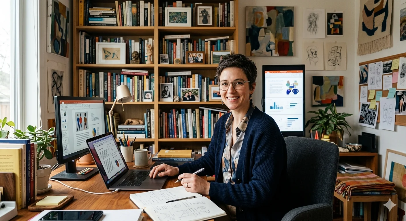 Naira Kuzmich MFA Powerful Insights You Must Know highlighting a creative professional working in an artistic studio environment