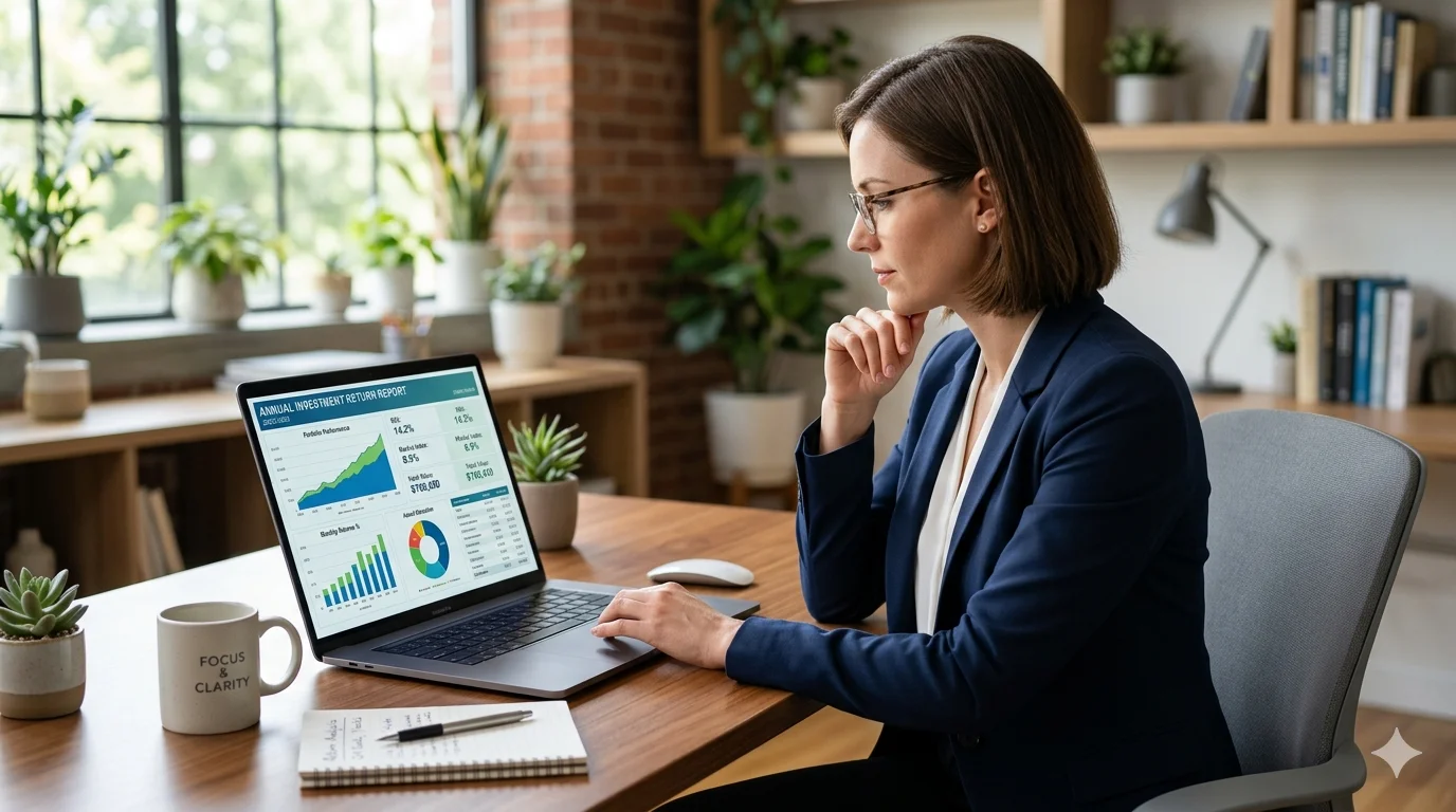 Ultimate Guide to ETRNL Returns showing a user reviewing return data and refund process on a laptop in a clean workspace