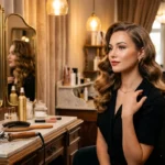 Alyssa Tisone review featuring retro hairstyle inspiration in a vintage beauty salon setting with elegant curls.
