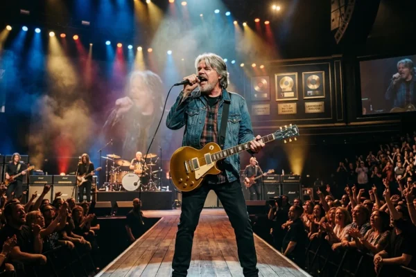 Bob Seger performing live on stage during a concert while fans celebrate his legendary music career and net worth