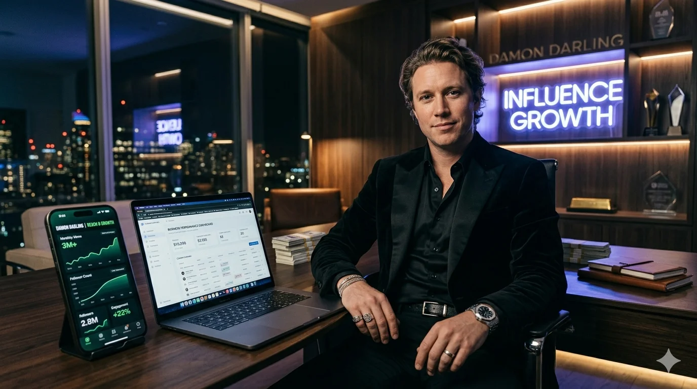 Damon Darling net worth overview showing his luxury lifestyle, online earnings, and digital success journey