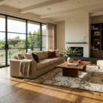Modern luxury living room featuring stylish wooden flooring inspired by epicfloors.us home design trends.