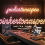 Creative retro-style branding concept showing the mysterious pinkertonaspen identity in a modern digital setting.