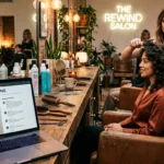 smokelong.com review showing retro hair styling inspiration in a modern salon with vintage beauty aesthetics